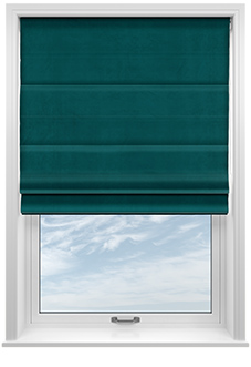 Ultra Luxe Velvet, Deep Teal - Roman Blind